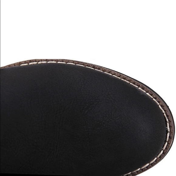 Lace Up Back Knee High Fashion Boots Vegan Leather - Picture 7 of 8